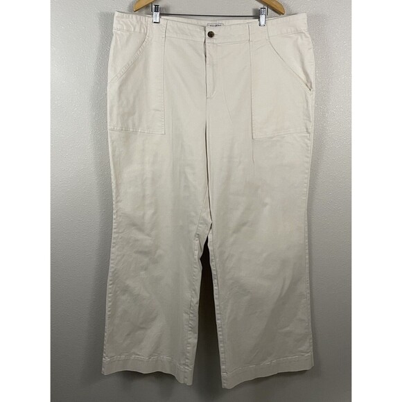 Nili Lotan x Target Womens 20W/22W Off-White Ivory Wide Leg Utility Pocket Pant - Picture 2 of 6